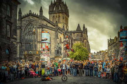 Künstler auf dem Fringe Festival - Edinburg in Schottland.